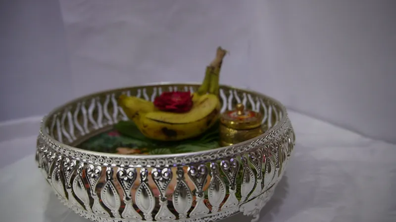 1. German Silver Round Tray – The Heart of Your Pooja